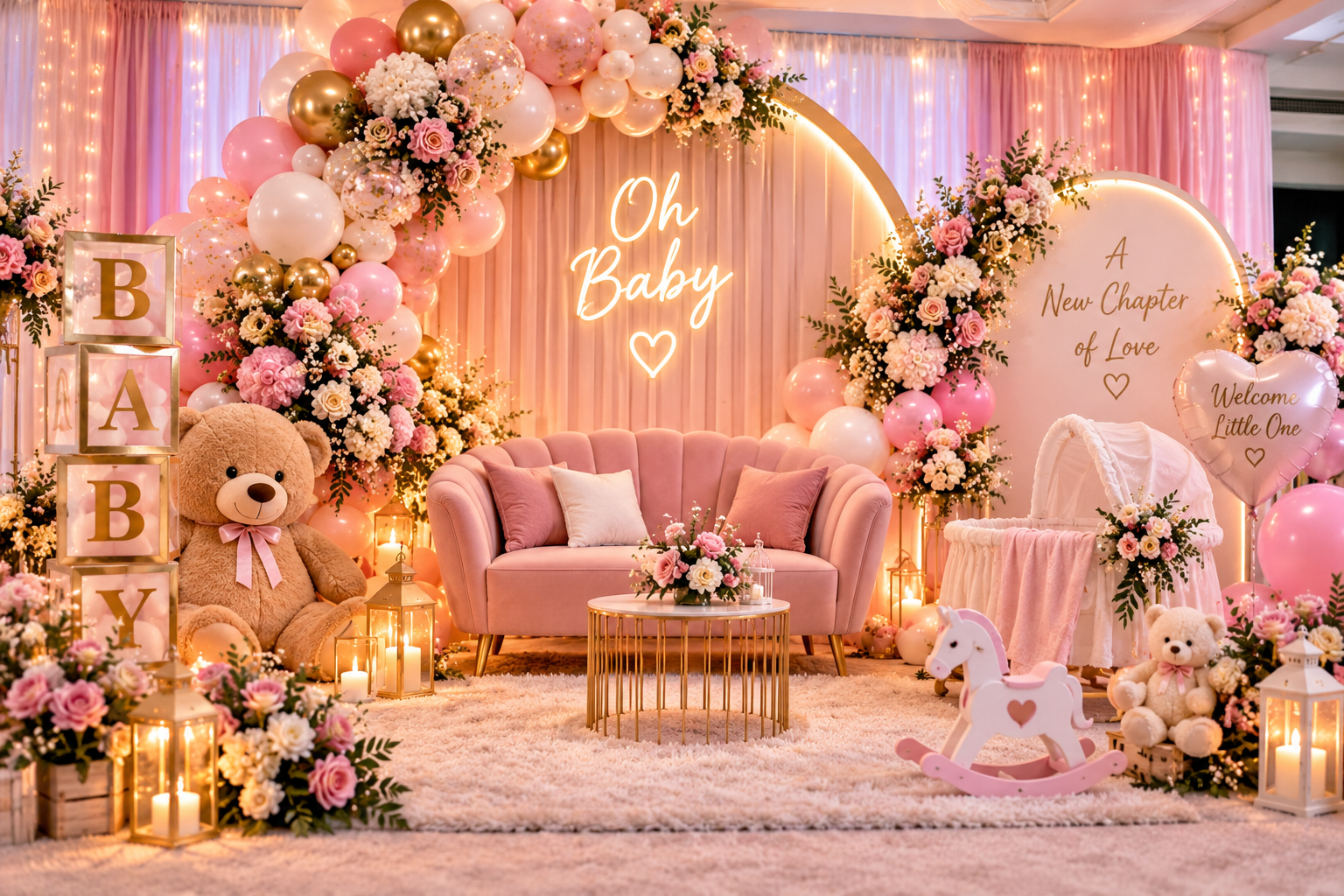Baby shower event decoration