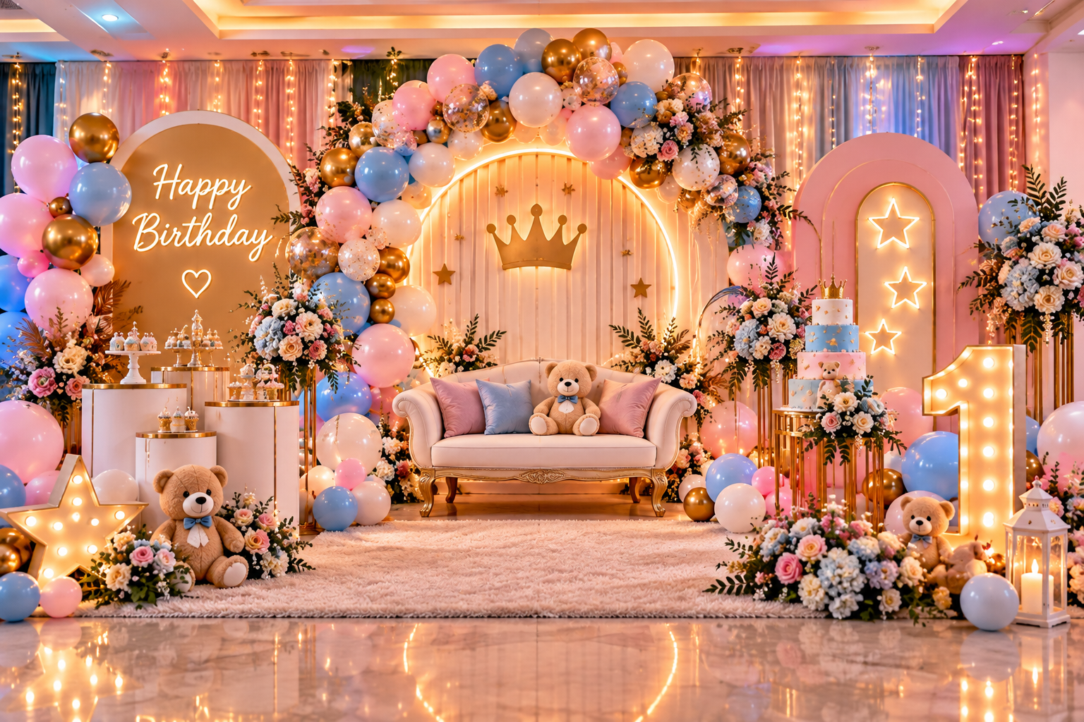Luxury birthday event decoration